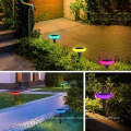 4PCS Square Garden Light 8 Modes Round RGB Colorful Changing Underground Lighting solar Lamps For Yard Dec